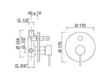 QUACK - F9113 - Single handle shower mixer with diverter by Rubinetteria Giulini - view 3